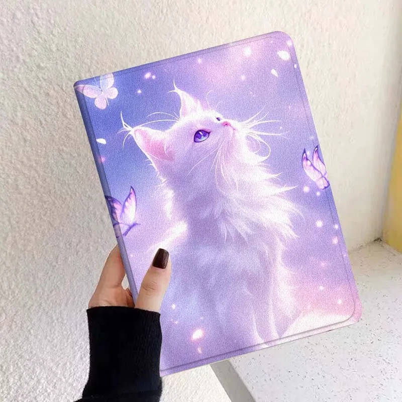 Hermoso gato artístico de mariposa para Xiaoxin Lenovo Pad Tab K10 K11 M10 P12 P11 Pro GT Gen2 Plus Legion Y700 Y900 12,1 funda para tableta
