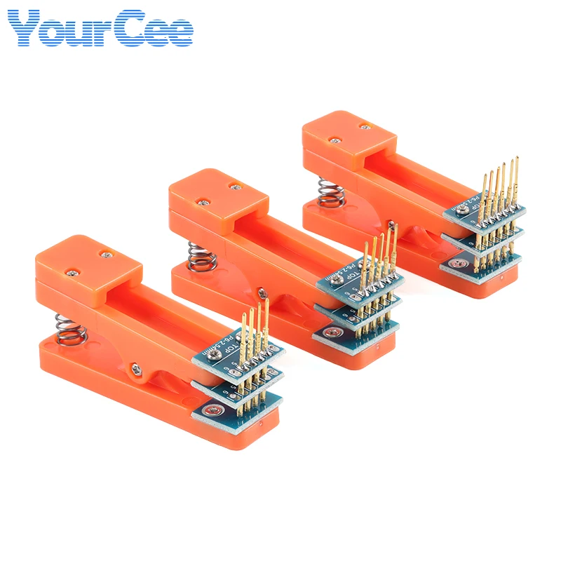 Estante de prueba de 2,54mm, abrazadera de Clip PCB, descargar programador para grabar el Pin de resorte, accesorio de grabación de Chip desmontable con Cable - imagen 3
