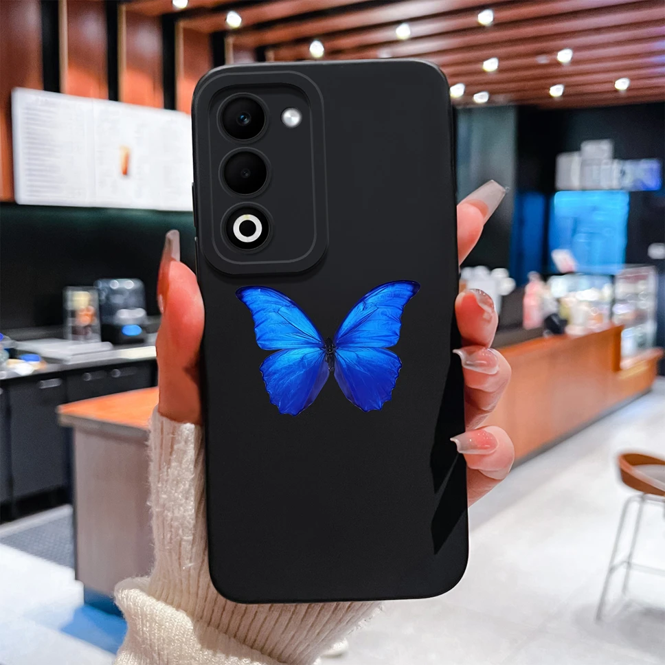 Para Oppo A5 5G CPH2735 funda de teléfono moda bonita mariposa suave cubierta protectora trasera de silicona líquida para Oppo A 5 Shell - imagen 4