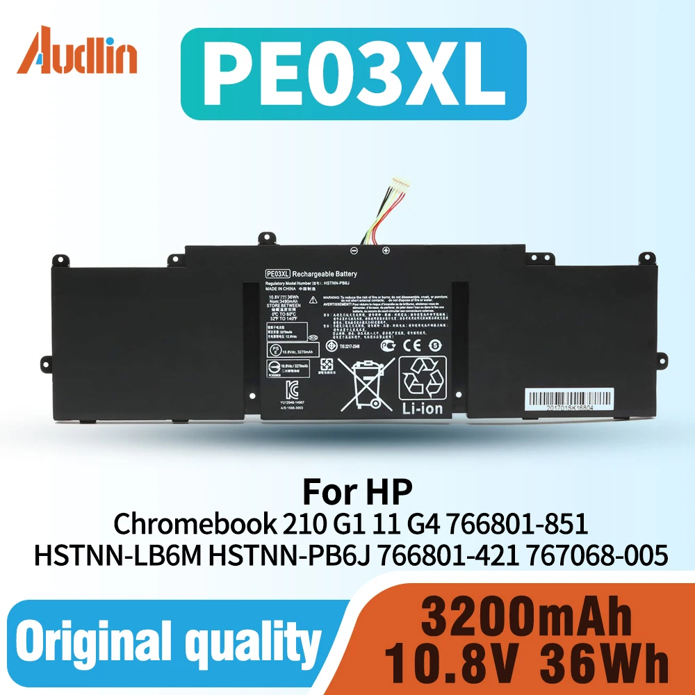 PE03XL Reemplazo de batería para HP PE03XL PE03 Chromebook 210 G1 11 G4 HSTNN-LB6M HSTNN-PB6J 766801 -421 767068 -005 766801 -851
