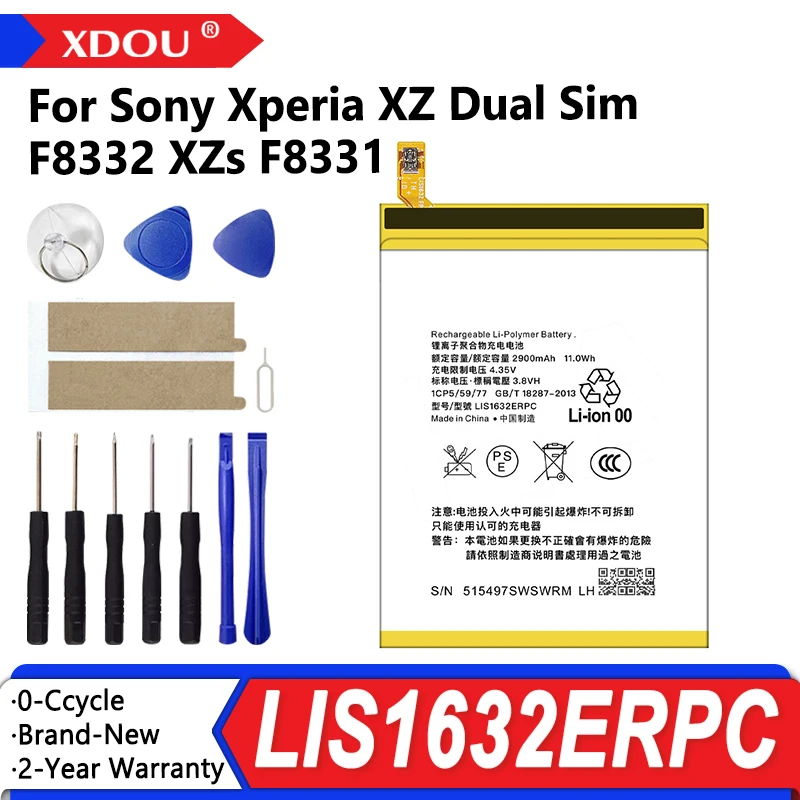 Nueva batería de repuesto LIS1632ERPC de 2900mAh para Sony Xperia XZ Dual Sim F8332 XZs F8331 LIS1632ERPC baterías