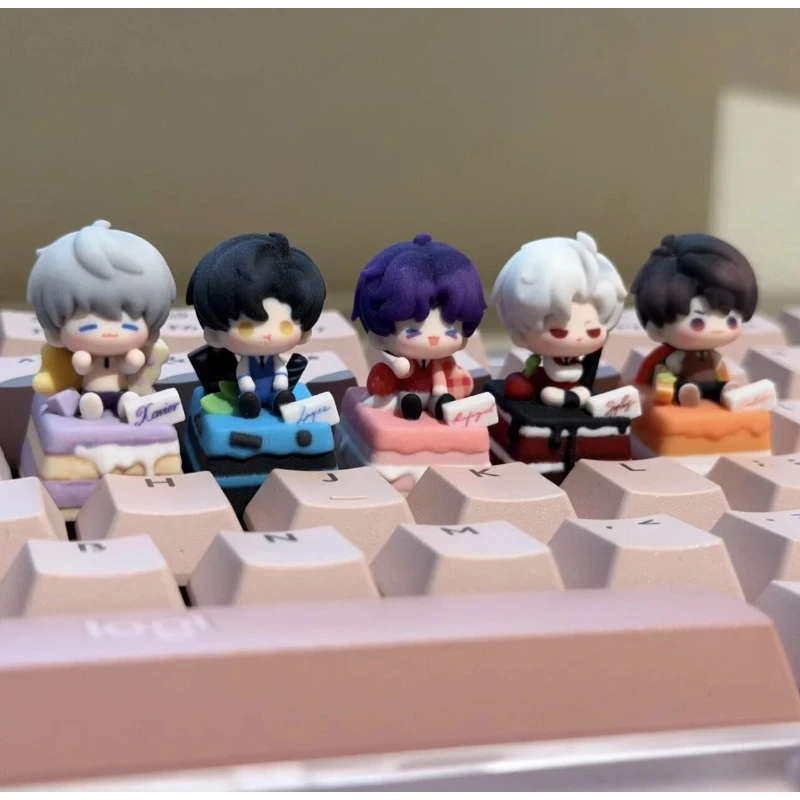 Teclas con tema de amor y espacio profundo, resina 3d, RAFAYEL/SYLUS/XAVIER/ZAYNE, bonitas teclas personalizadas 1U para accesorios de teclado mecánico