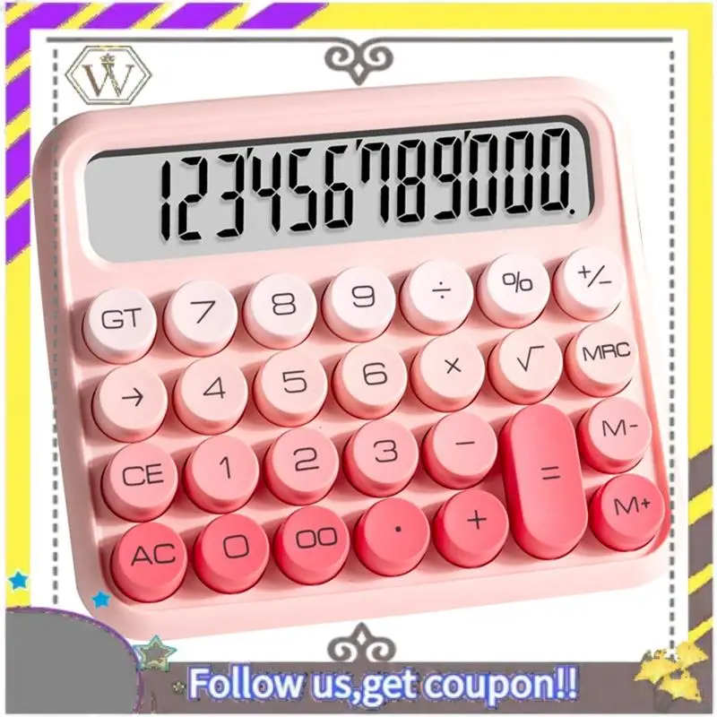 Nueva calculadora bonita de escritorio de 12 dígitos, diseño de interruptor mecánico, calculadora de botón grande con pantalla LCD grande - imagen 2