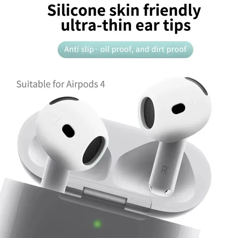 Almohadillas antideslizantes para Apple AirPods 4, fundas de repuesto ultrafinas para auriculares, piel para AirPods 4, accesorios - imagen 5