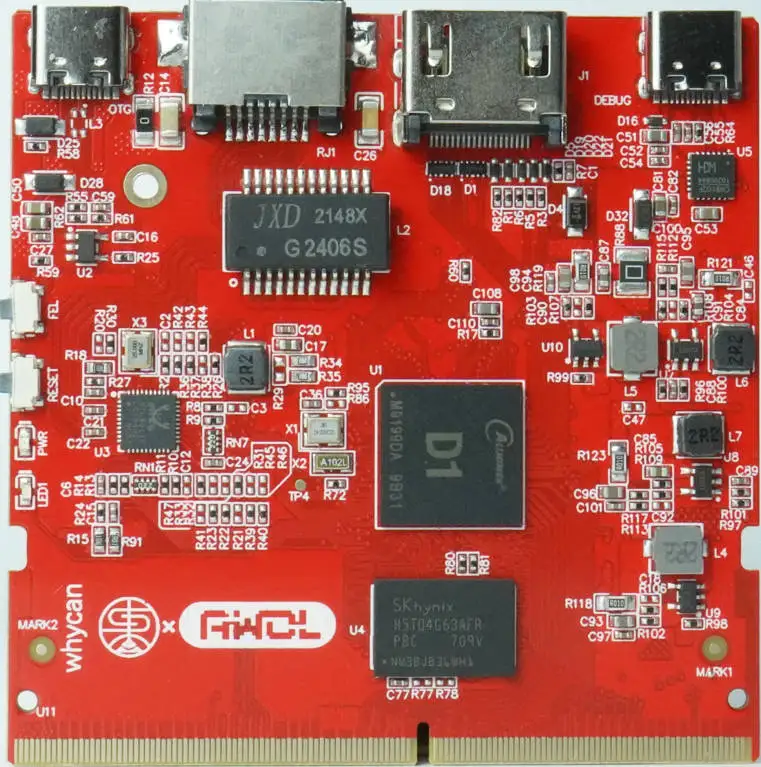 DongshanNezhaSTU RISCV64 Allwinner D1-H Placa Nezha 512MBDDR Red HDMI Gbit Weidongshan - imagen 3