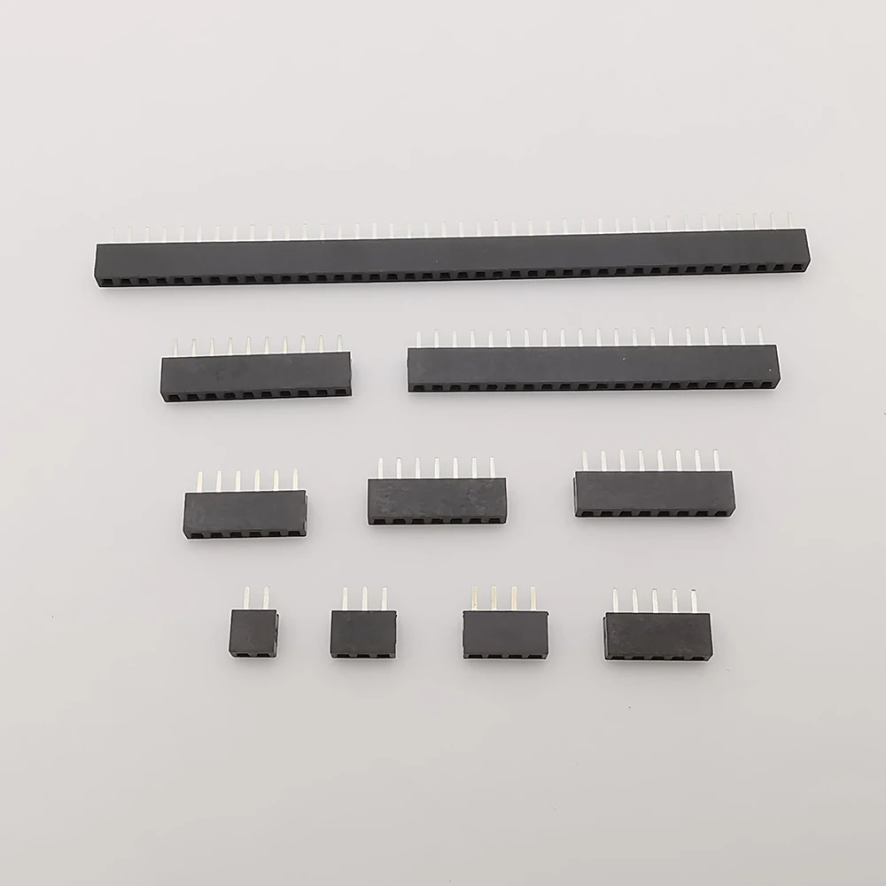 10 Uds. Conector de cabezal hembra de una sola fila con paso de 2,0mm 2P 3P 4P 5P 6P 7P 8P 10P 20P 40P conector de tira de placa PCB para Arduino DIY - imagen 3