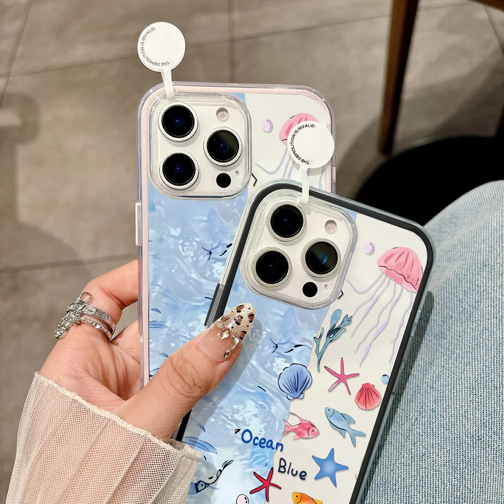 Funda de teléfono 2 en 1 de Color caramelo para iPhone 17 13 16 Pro Max 11 15 14 12 Air 17promax Funda transparente de silicona pintada - imagen 5