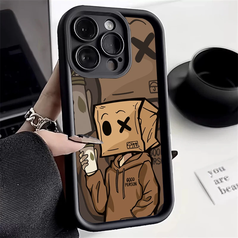 Funda de teléfono de silicona con diseño de hombre y caja de dibujos animados para iPhone 17 16 15 14 13 12 11 Pro Max 16 Plus 16E, funda suave de TPU a prueba de golpes - imagen 2