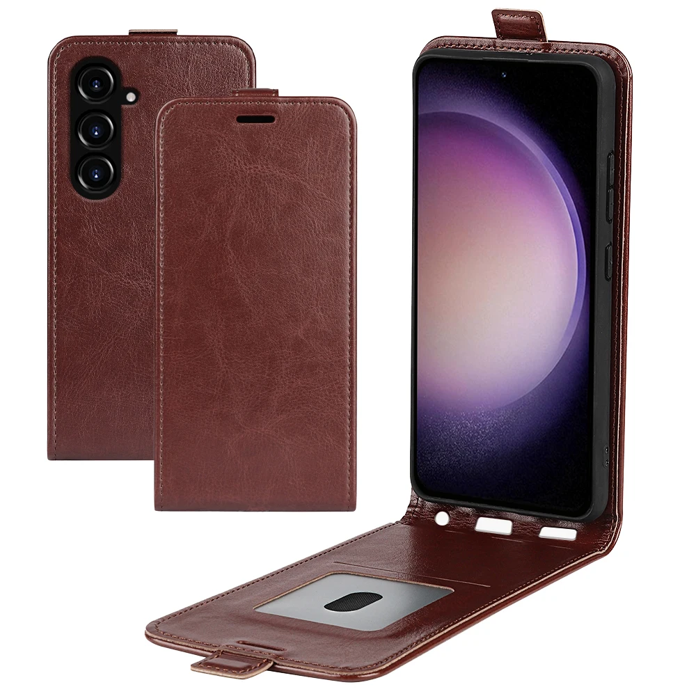 Funda con tapa Vertical de cuero PU M54 34 para Samsung S23 FE S23ultra A54 A34 A24 A14, billetera magnética con ranuras para tarjetas, cubierta hacia arriba y hacia abajo