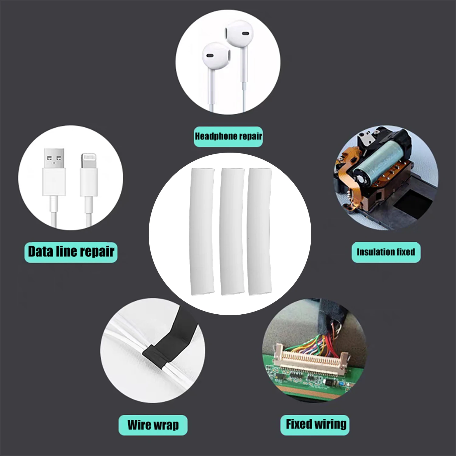 Tubo termorretráctil para reparación de cables de datos, resistente a los arañazos, antifractura, cubierta protectora para cables de cargador, funda de tubo termorretráctil - imagen 5