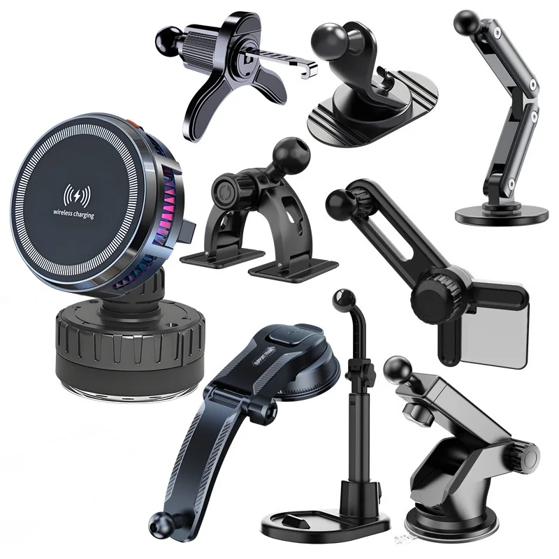 Cargador inalámbrico magnético para teléfono de coche, soporte de refrigeración Semiconductor, ventilador de luz de ambiente Universal para Iphone 17 16 15 Samsung, 15W - imagen 2
