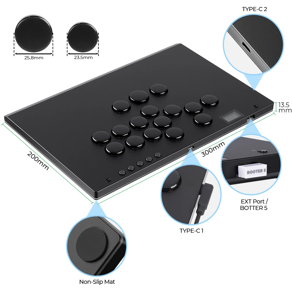 Alta42-COSMOX M Ultra Arcade Joystick Hitbox para Ps4 Ps5 Steam PC Switch controlador sin palanca teclado para juegos de lucha - imagen 5