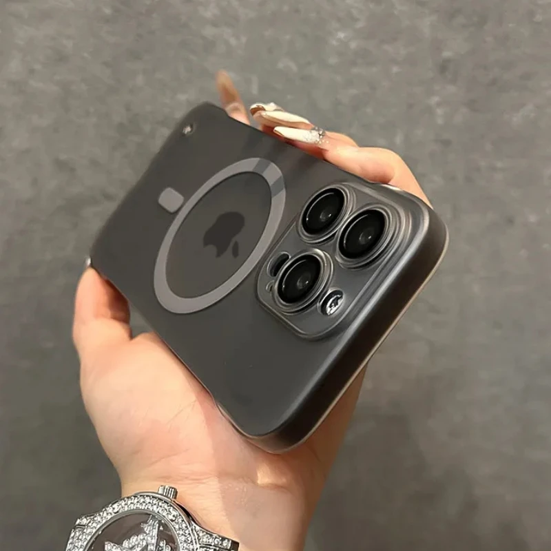 Funda de teléfono sin marco para iPhone, cubierta protectora de lente Magsafe, ultrafina, dura, PC, magnética, iPhone 15, 14 Pro Max Plus, 13, 12, 11 Pro Max - imagen 5