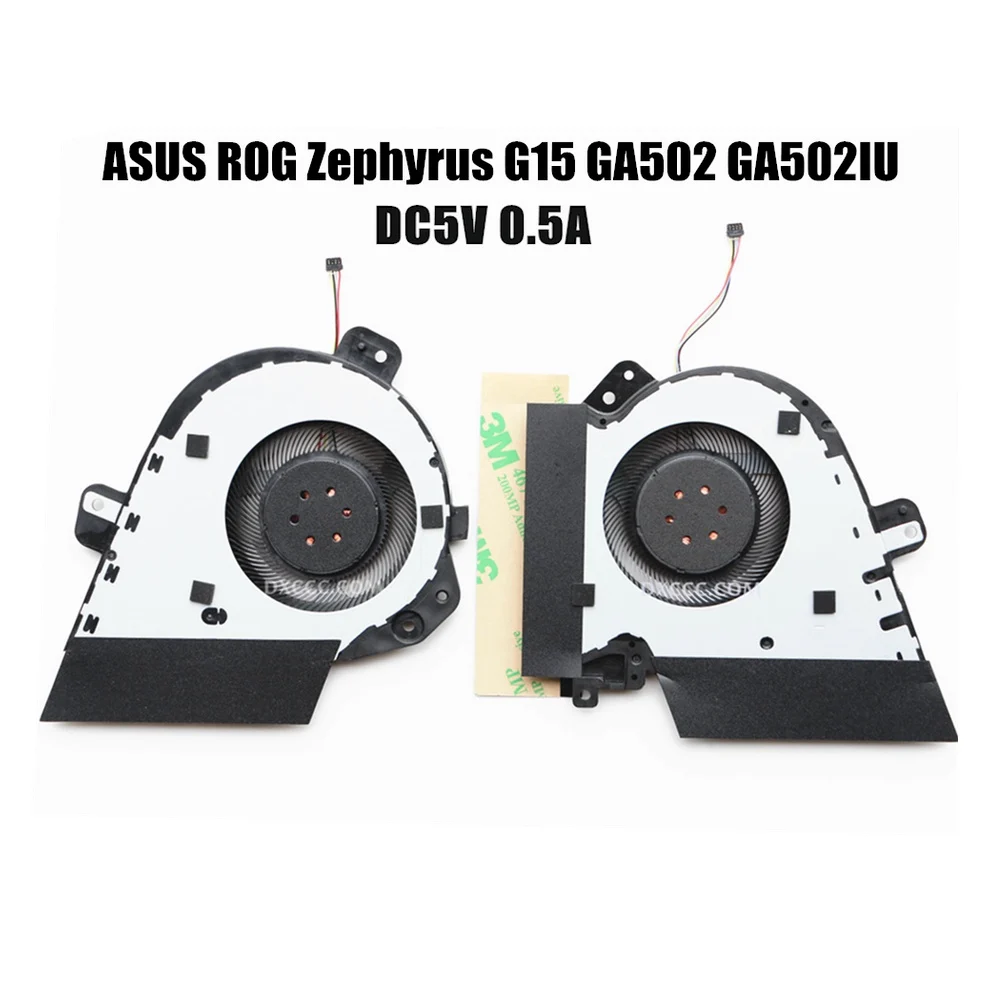 Ventiladores de refrigeración de 5V para ASUS ROG Zephyrus G15 GA502 GA502IU GA502IV CPU GPU ventiladores 13NR03V0T 020011 ​ 13NR0210AM0901 6033B 0079901