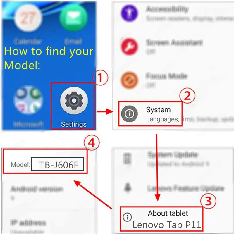 Funda para Lenovo Tab M11 P11 Pro 11,5 2nd 11,2 Plus M10 10,1 Plus 10,6 10,3 Xiaoxin pad 10,6 M9 M8 360 Funda con soporte giratorio - imagen 2