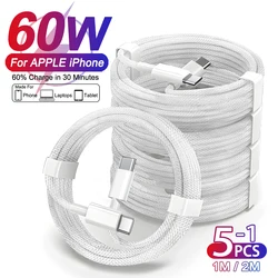 Cable USB-C Trenzado 60W Carga Rápida Datos iPhone 17 Air Pro Max