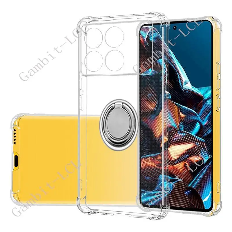 Soporte de anillo trasero para teléfono Xiaomi, funda de silicona suave, TPU, Original, a prueba de golpes, para Poco X6 Pro, 5G, X6Pro, 6,67 ", 2311DRK48G