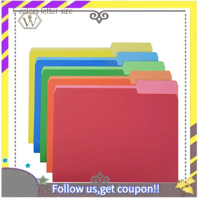 Nuevo Carpeta de una sola página de cinco colores de Color Manila, carpeta de almacenamiento de papel, carpeta de una sola pieza, clasificación de datos de oficina - imagen 4