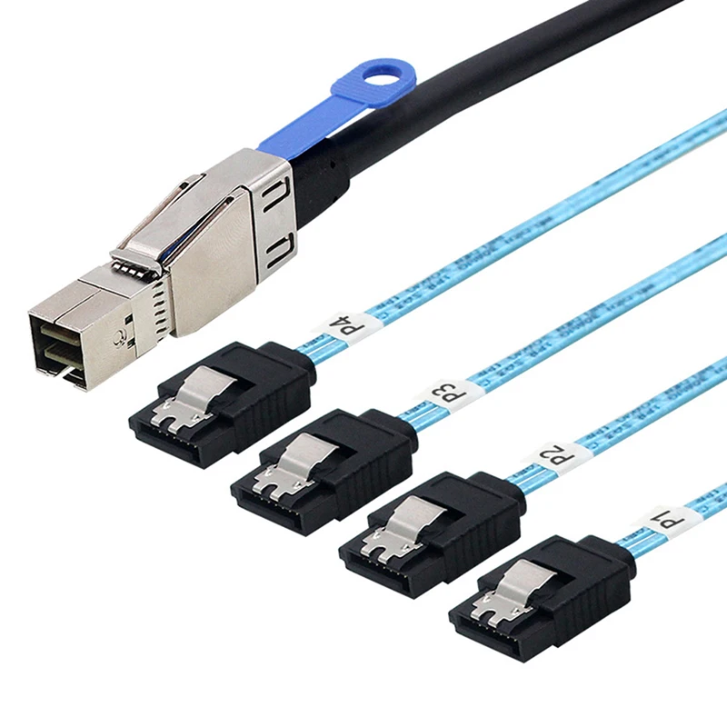 SFF8644 con IC a 4X SATA 7P Cable de servidor SAS HD SFF-8644 recto Cable de disco duro - imagen 3