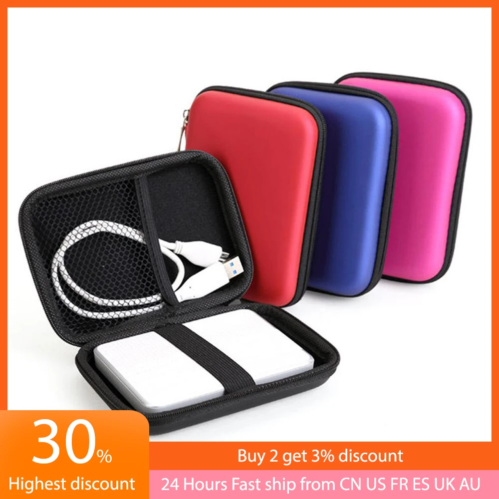 Paquete de disco duro de 2,5 pulgadas, bolsa de auriculares, bolsa de disco HDD de energía móvil, bolsa con cremallera, funda de auriculares, caja de almacenamiento EVA móvil - imagen 2
