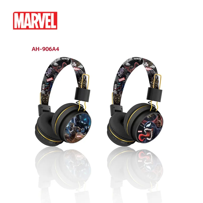 Auriculares Bluetooth Marvel AH-906A4 Black Panther, auriculares inalámbricos con Bluetooth, auriculares con sonido envolvente HIFI, dibujos animados de Anime para niños