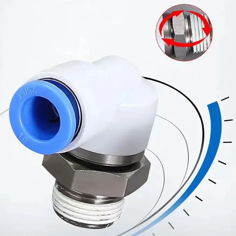 Conectores Neumáticos 360 °   Junta giratoria Manguera de aire KSL giratoria 4 6 8 10 12 mm Rosca BSP 1/8 1/4 3/8 M5 Accesorio giratorio de alta velocidad - imagen 3