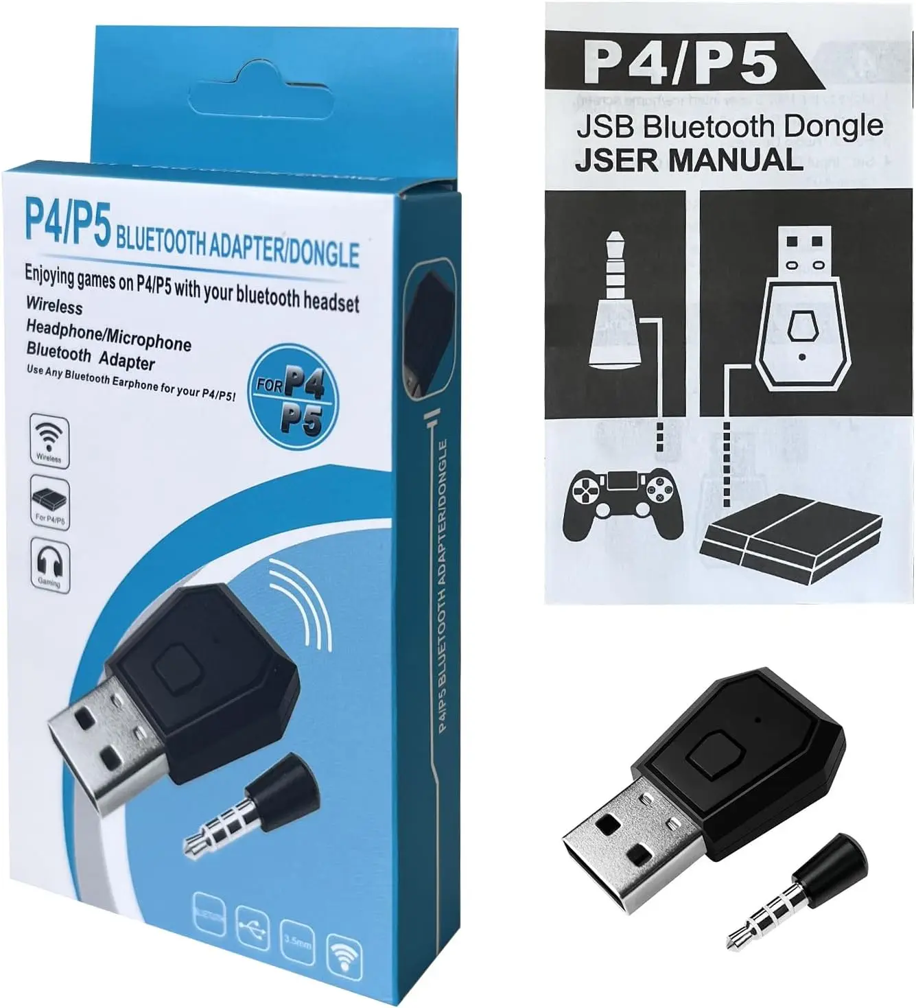 Mini micrófono inalámbrico, adaptador de Audio USB, receptor Compatible con PS4, PS5, DualSense, Compatible con A2DP, HFP, HSP - imagen 3