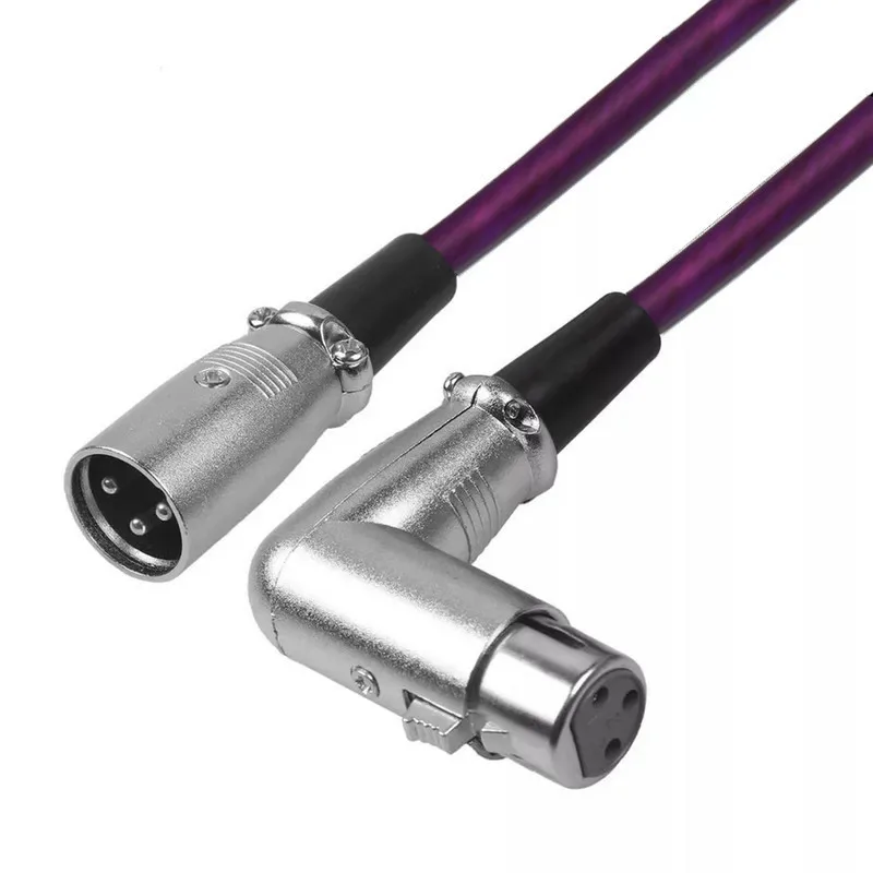 Cable de Audio XLR macho a hembra de 90 grados, Cannon Balanced, micrófono XLR Karon, consola de mezcla, línea de extensión de tarjeta de sonido - imagen 4