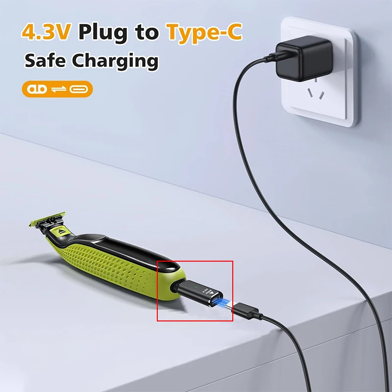 Para Philips Shaver tipo C a 2 pines conectores tipo C hembra a 2 pines hembra adaptadores convertidores para carga de afeitadora