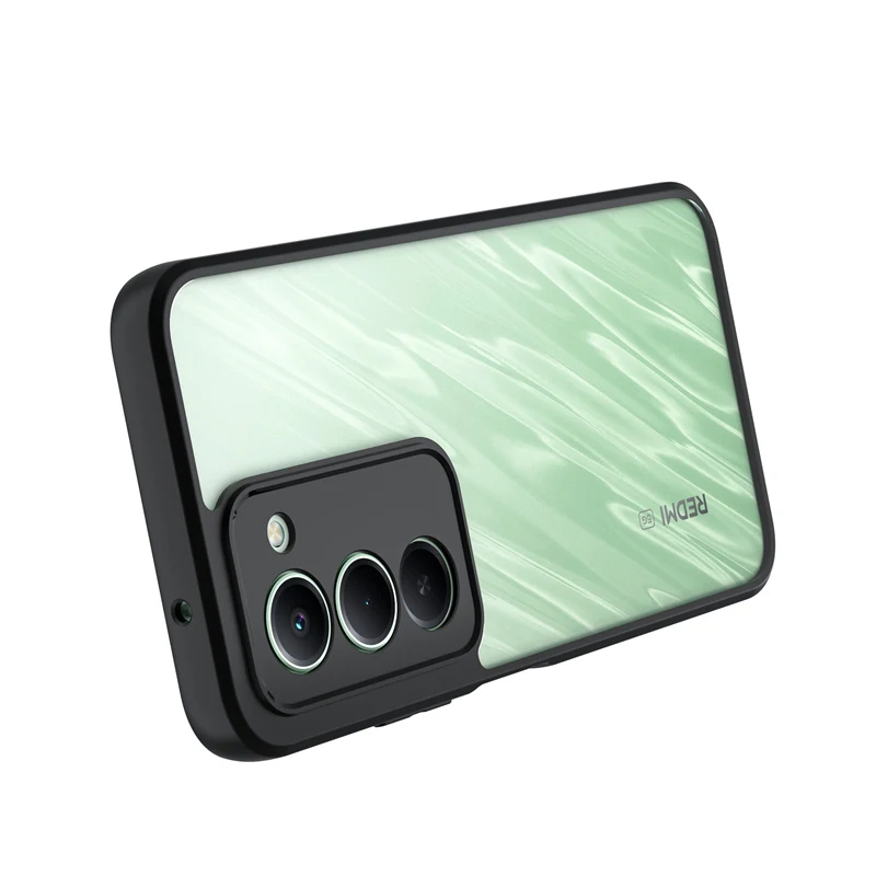 Funda de teléfono hueca con borde negro para Xiaomi Redmi 15 5G Funda Global para Redmi 15 5G Global transparente чехол Funda trasera - imagen 3