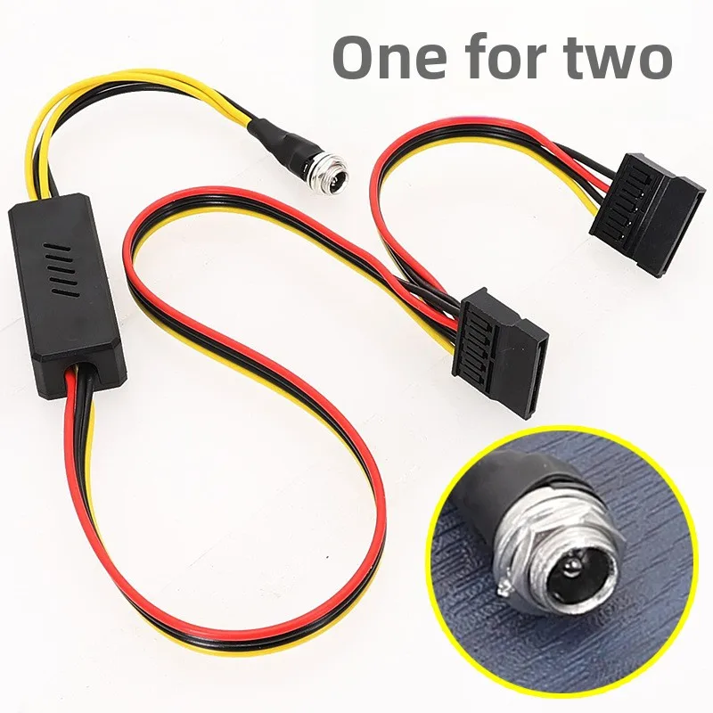 Cable de alimentación de disco duro DC 5525 a SATA, regulador de voltaje reductor de Cable DC 12V a 4 pines - imagen 2