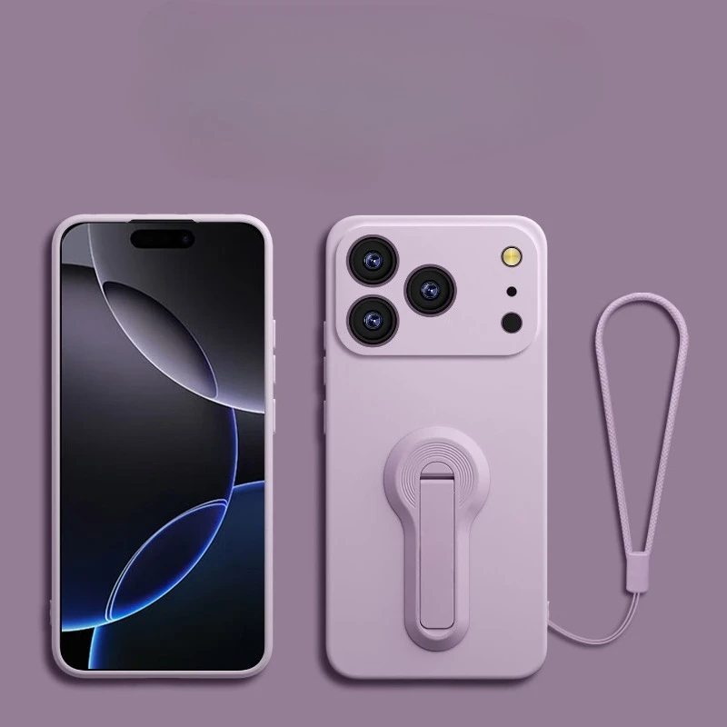 Para Apple iPhone 17 Pro Max Air 17Pro 17Promax carcasa suave de silicona líquida con soporte Invisible funda trasera - imagen 3