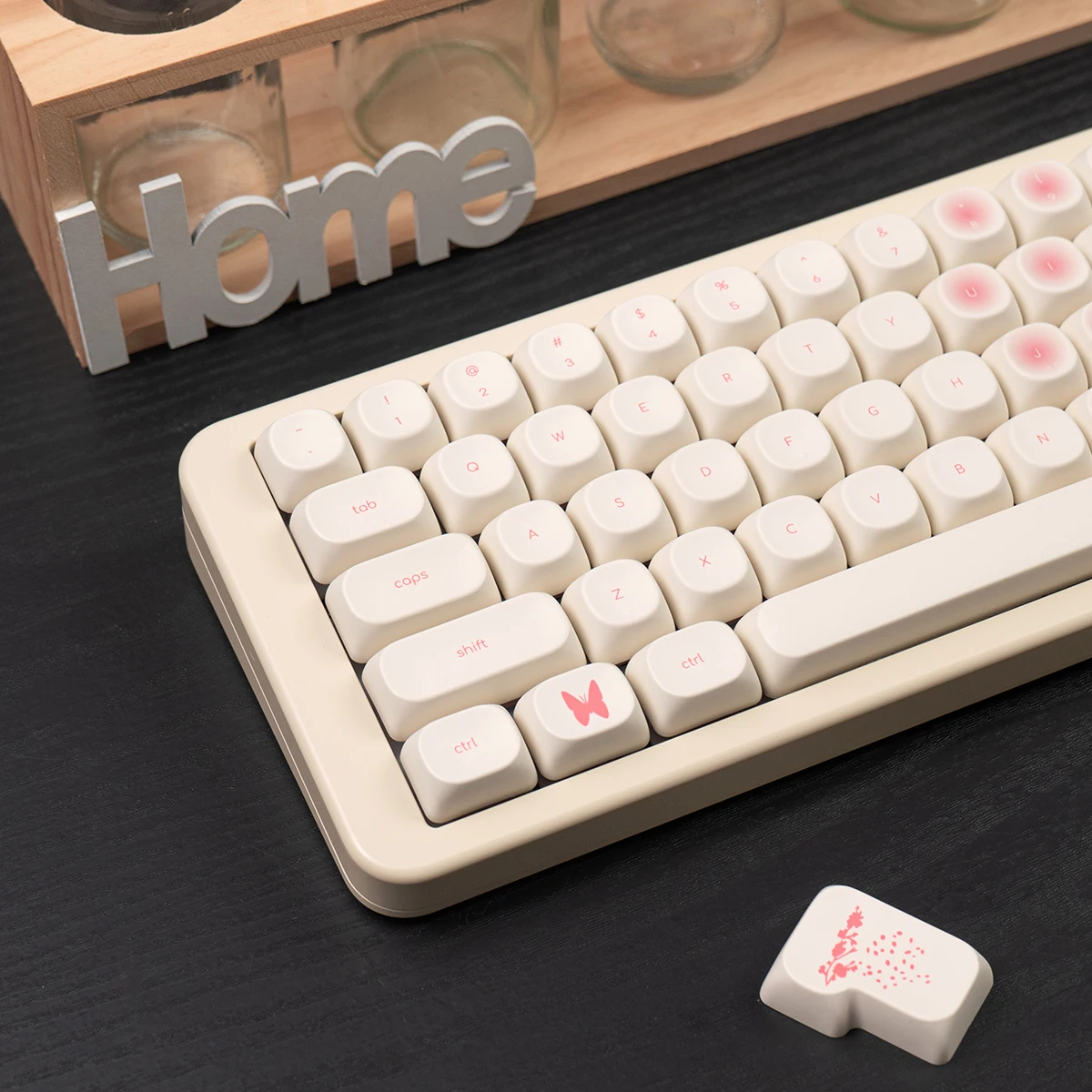 Teclas PBT de perfil MOA rosa de 123 teclas, subteclas de tinte aduanero para teclado mecánico para juegos Cherry MX Switch 61/87/104 - imagen 4