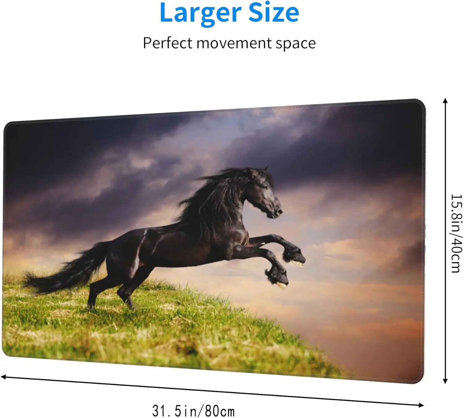 Alfombrilla de escritorio negra, alfombrilla de ratón extendida para juegos, juego de trabajo de oficina, teclado de ordenador, alfombrilla de ratón, Base de goma antideslizante, alfombrilla de ratón grande - imagen 3