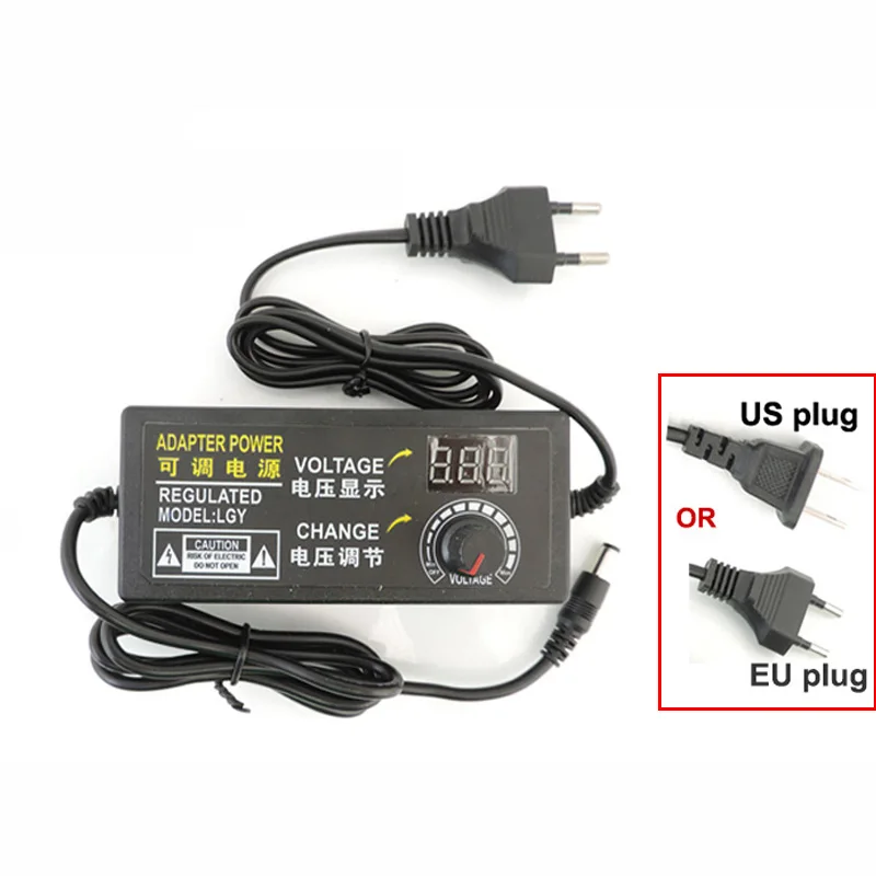 Adaptador de fuente de alimentación ajustable de 5,5mm x 2,5mm CA a CC 3V-24V 3A pantalla Universal Adatpor cargador de conmutación de voltaje de alimentación N6 - imagen 3