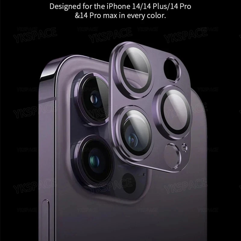 2 uds lente de cámara de aleación de Metal Protector de vidrio templado 9H para iPhone 11 12 13 mini 14 15 16 Pro Max Plus Protector de tapa protectora de lente - imagen 4