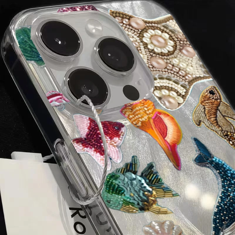 Funda de teléfono con patrón de elementos oceánicos con personalidad para Samsung Galaxy S25 Ultra S24 FE S23 Plus S22 S21 A56 A36 A26 A35 A55 A54 - imagen 3