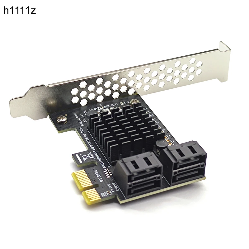 Chi a Mining SATA PCI-E adaptador de 4 puertos SATA 3,0 a PCIe x1 GEN3 tarjeta de expansión SATA 3 III PCI-e PCI Express ASMedia ASM1064