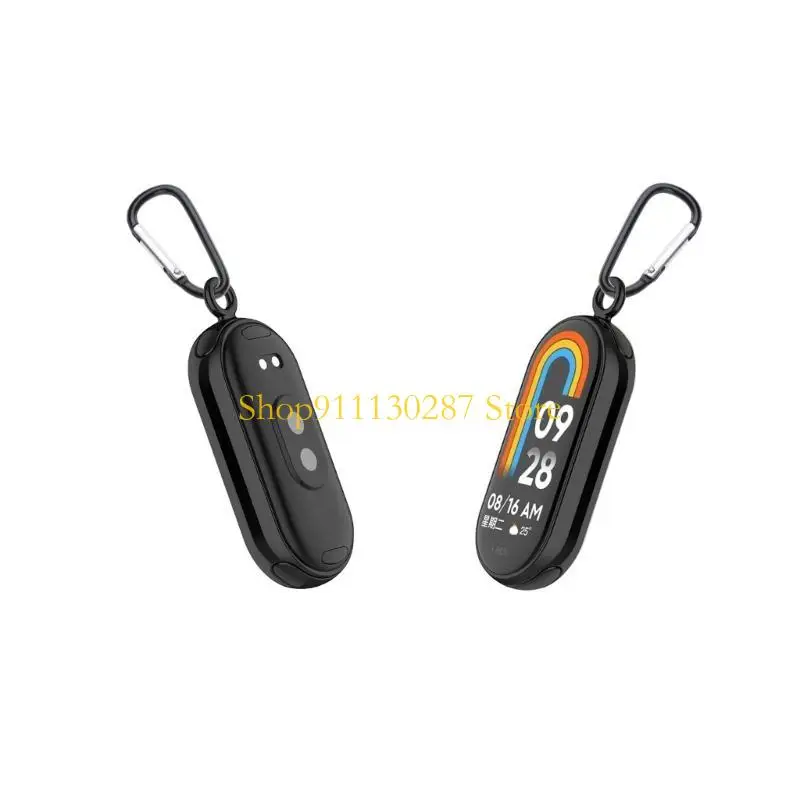 J1HC Collar con colgante correa pulsera para cuello para Mi-Band 8, hebilla cadena Metal colgante - imagen 4