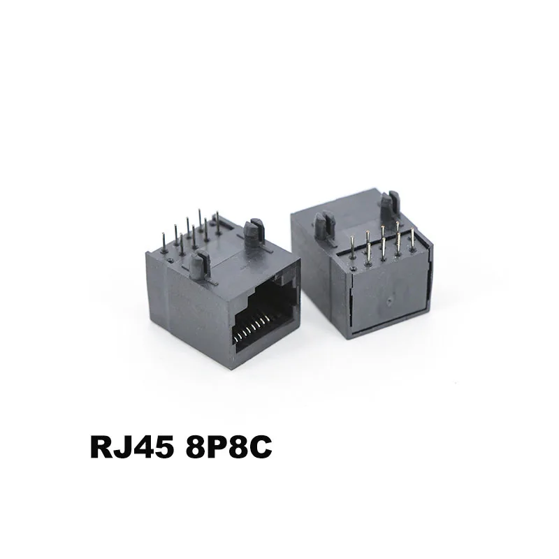 1 Uds RJ45 enchufe de red hembra 8P8C en línea Vertical RJ45 90 grados conector de plástico completo para cable de red - imagen 2