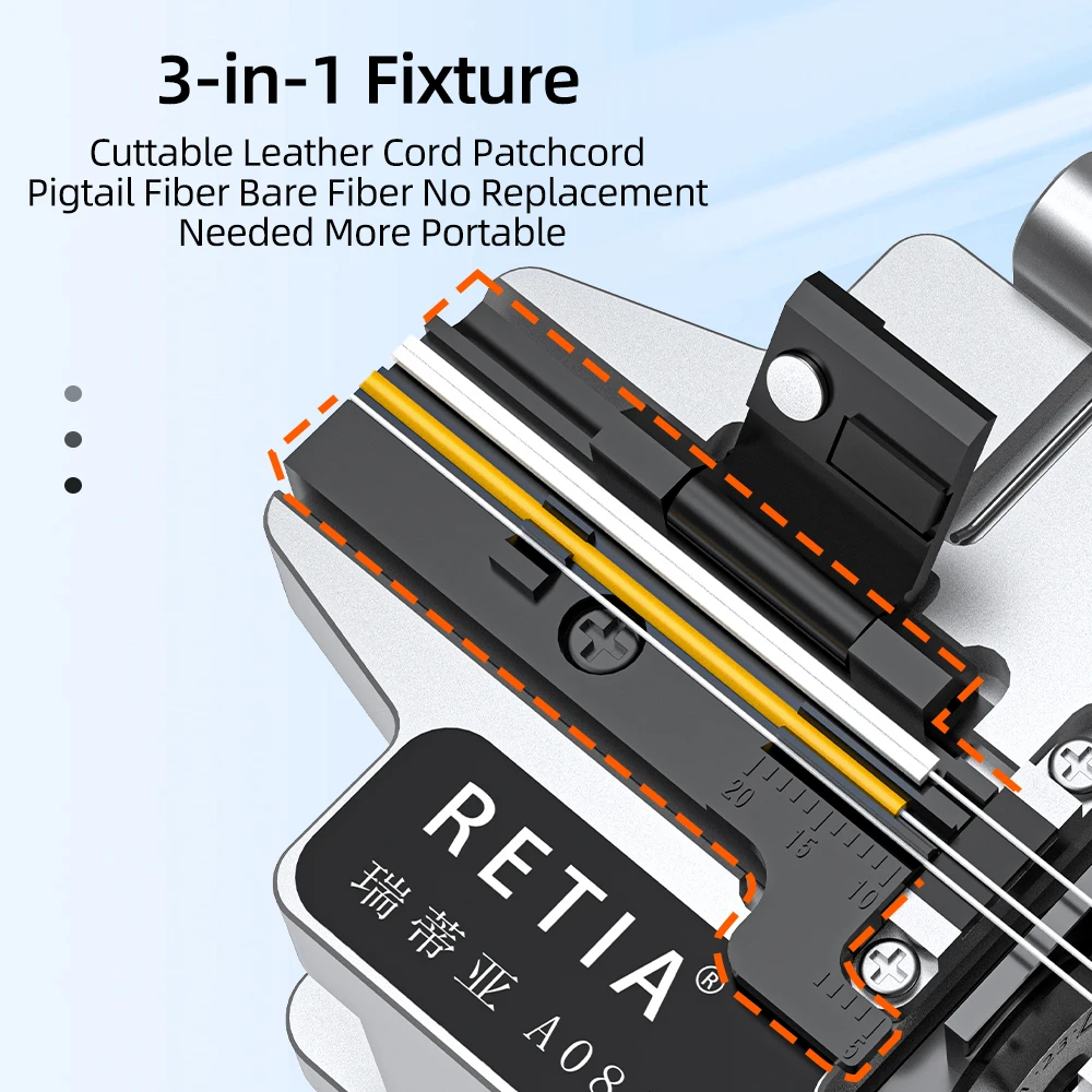 Cortador de fibra óptica SAIVXIAN RD-A08 RD-A06, cuchilla de fibra de alta precisión con caja de desecho, corte de cuchilla de fibra óptica de 50000 Lifes - imagen 5