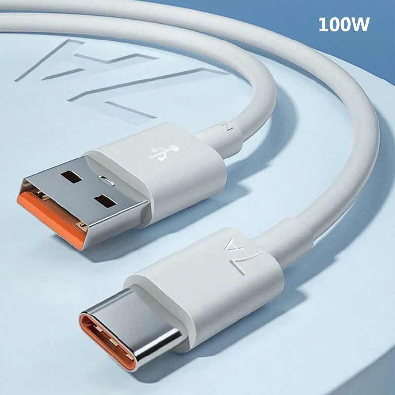 Cable USB tipo C de carga rápida 7A, 100W, para Huawei Mate 40, 30, Xiaomi 12 Pro, Samsung