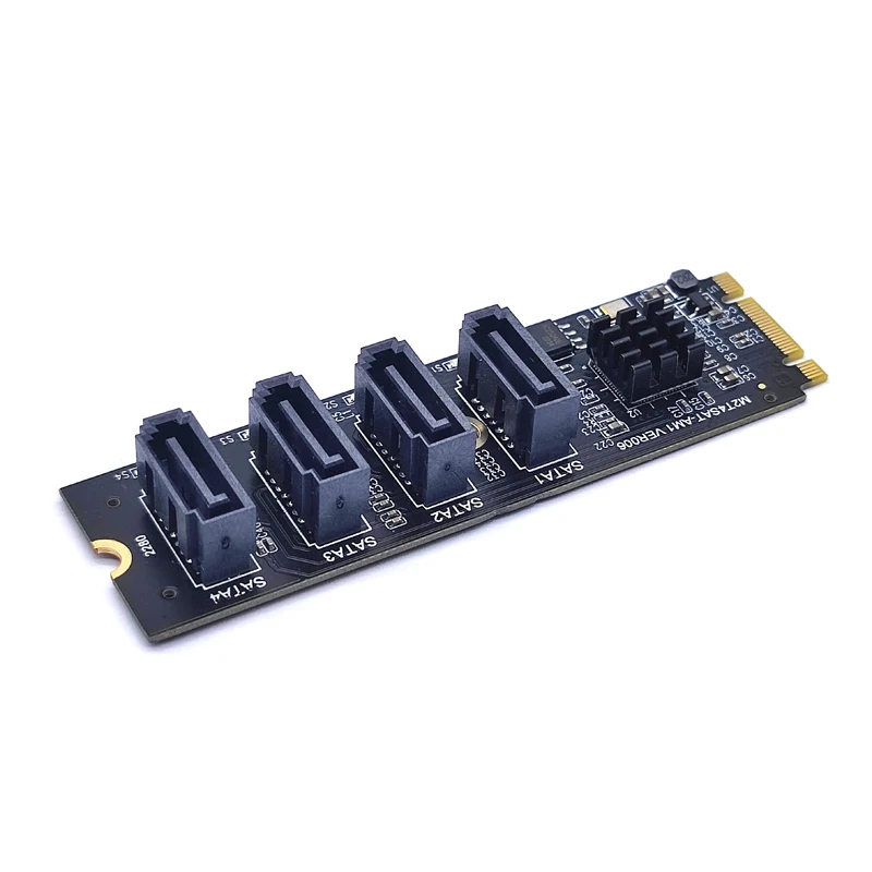 Tarjeta adaptadora M.2 Key PCIE Gen3 a 6 puertos SATA 3,0, tarjeta convertidora NVMe a SATA NVME PCIe 3,0 a 4 puertos SATA3, tarjeta de expansión de 6Gbps - imagen 4