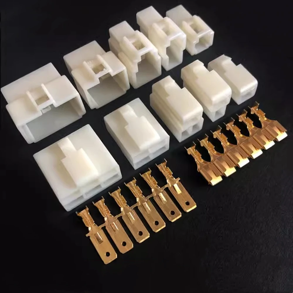 5 juegos de enchufe para vehículo eléctrico, motocicleta, conector para coche, conector de 6,3mm, 1P2P3P4P6P, enchufe macho hembra de alta corriente - imagen 2