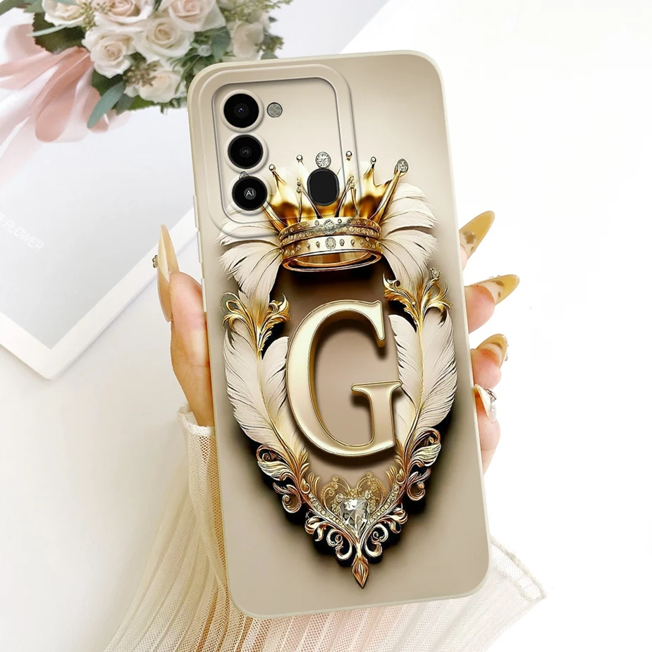 Para Tecno Spark Go 2022 funda KG5 KG5h nueva corona letras cubierta suave TPU funda de teléfono para Tecno Spark 8C Spark8C KG5k KG5j KG5n bolsas - imagen 4