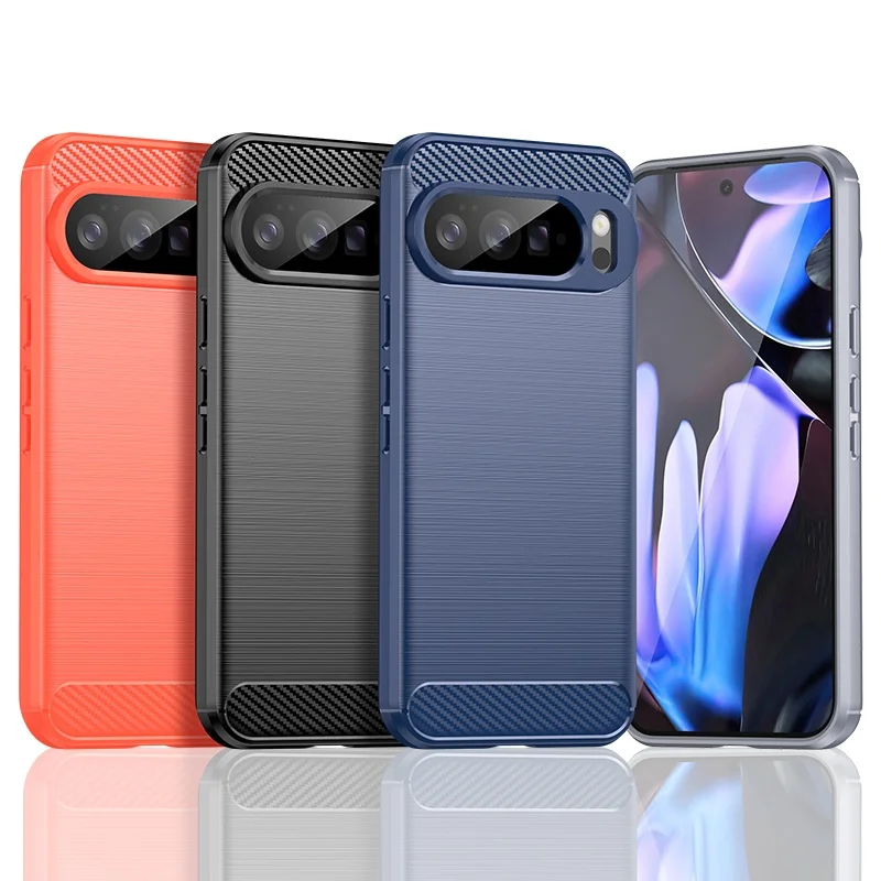 Para Google Pixel 10 Pro funda Google Pixel 10 Pro XL Capas parachoques a prueba de golpes suave TPU fibra de carbono Fundas Google Pixel 10 - imagen 2