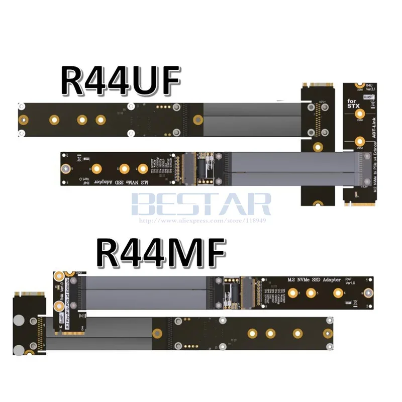 2018 nuevo adaptador M.2 NVMe SSD cable de extensión SSD tarjeta elevadora M2 a 90 grados compatible con PCI-E 3,0 x4 pcie 4x extensor ADT para STX - imagen 4