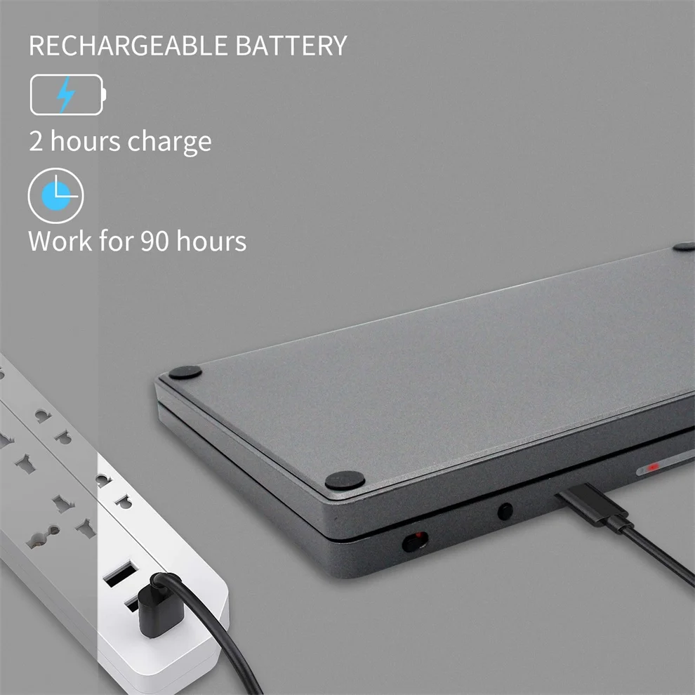 Jomaa Teclado Bluetooth inalámbrico plegable teclado plegable Bluetooth portátil liviano disponible para tableta portátil PC Ipad - imagen 2