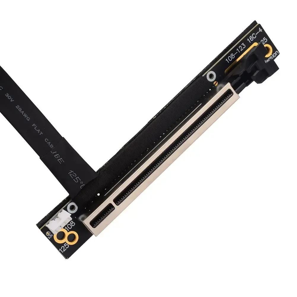 PCIe 3,0 1x a 16x Cable de extensión de tarjeta vertical plegable de 90 grados PCI-E x1 x16 Cable GPU para tarjetas de minería NVIDIA AMD Bitcoin - imagen 5