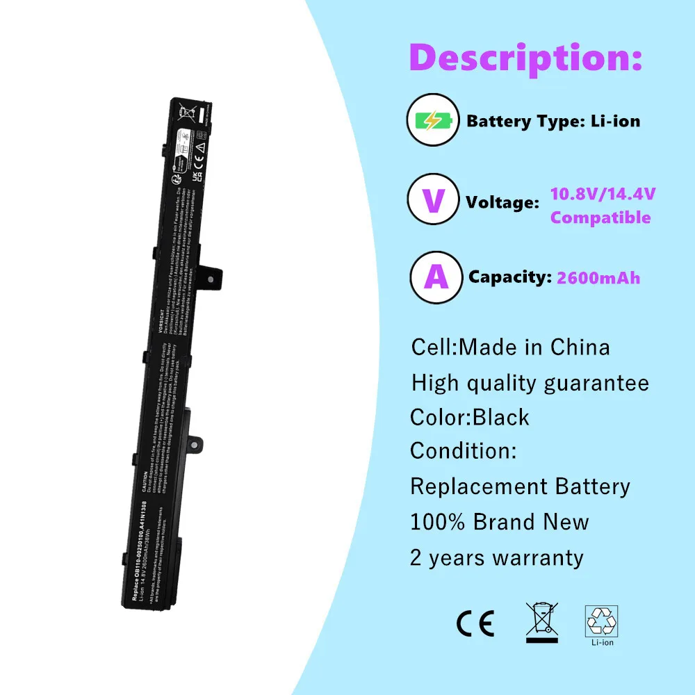 A41N1308 A31N1319 batería del ordenador portátil para For Asus X451 X551C X451C X551M X451CA X551 X551CA X551MA serie A31LJ91 X45LI9C - imagen 3